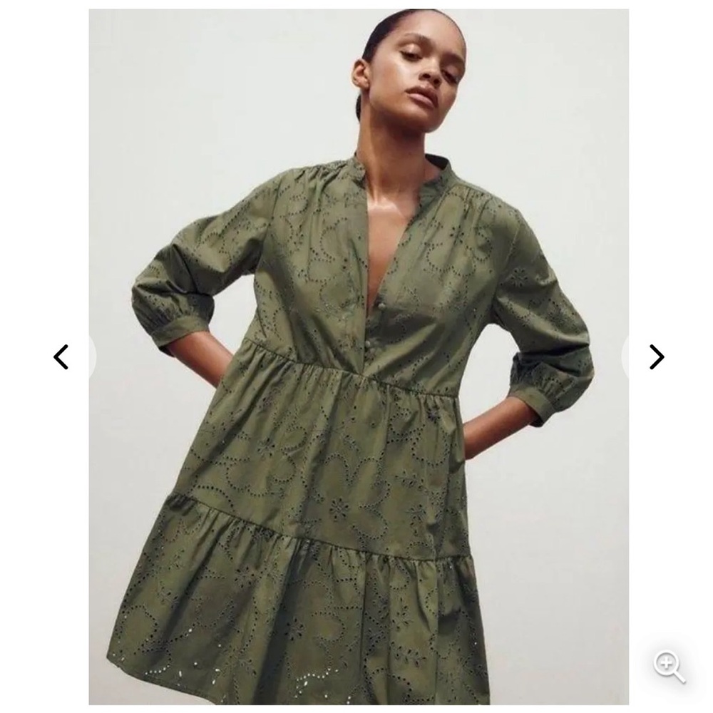 Zara Eyelet Mini Dress Small New with tags